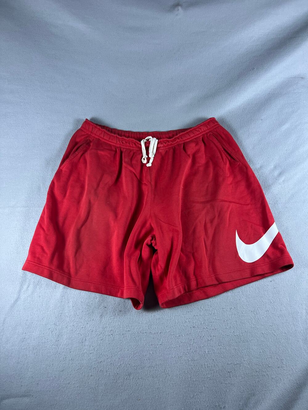 Nike Sweat Shorts Mens 4XLT Red Big Swoosh Logo Graphics Club Fleece Athleisure